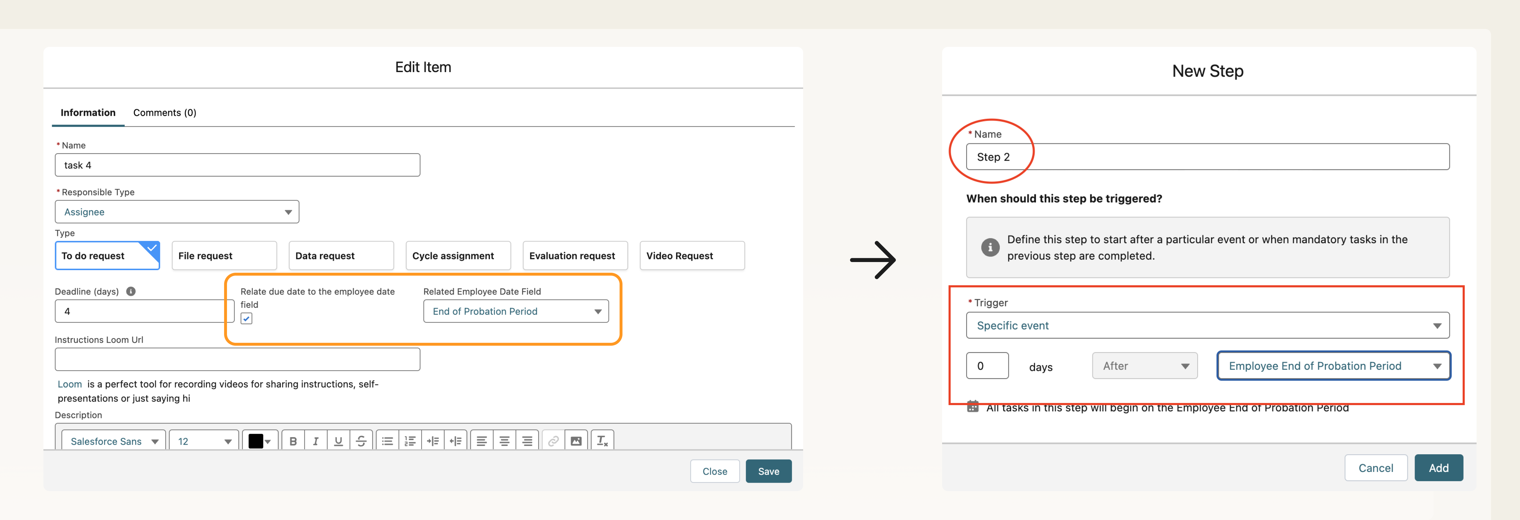 The difference between setting task start dates the old way and the new way
