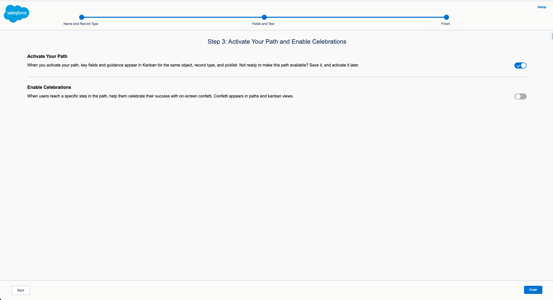 Active toggle for the Candidate Path