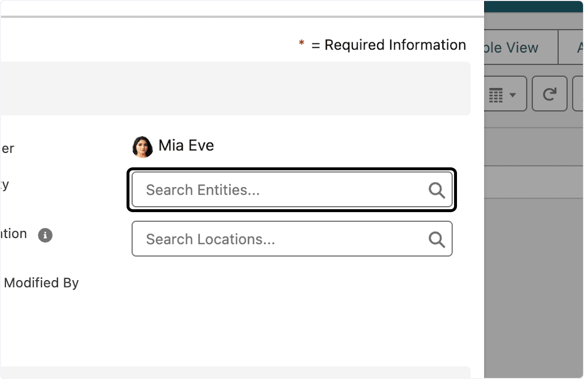 Department, entity, and location selectors for a feature set