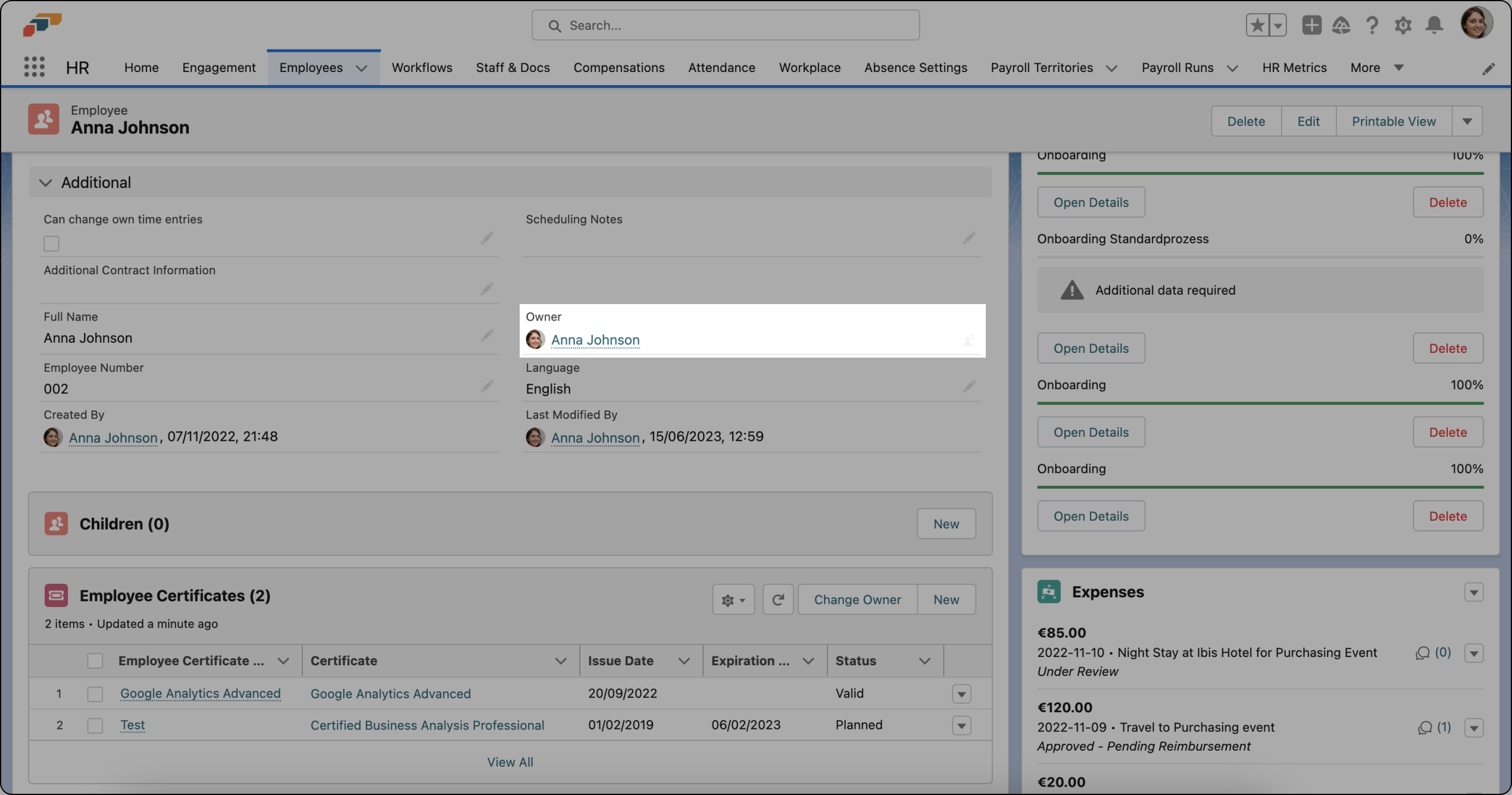 Employee Change Notifications