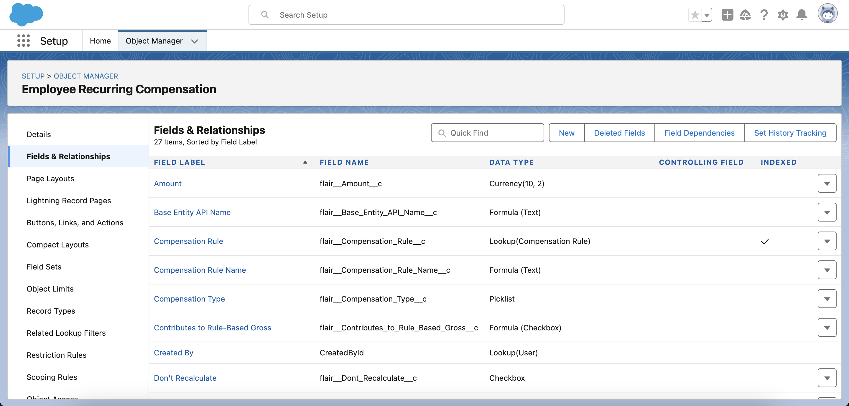 Open Fields and Relationships for the Employee Recurring Compensation object
