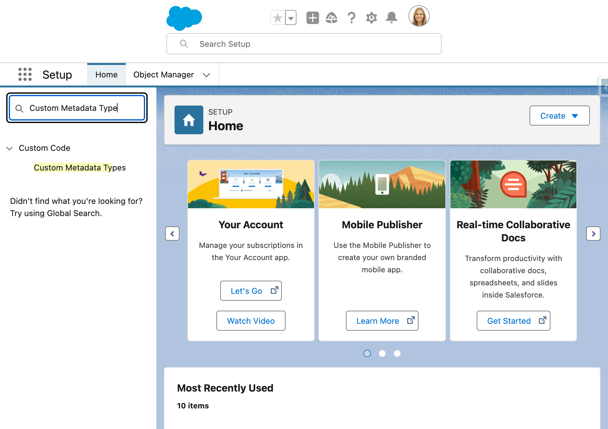 Custom Metadata Types search in Salesforce Setup