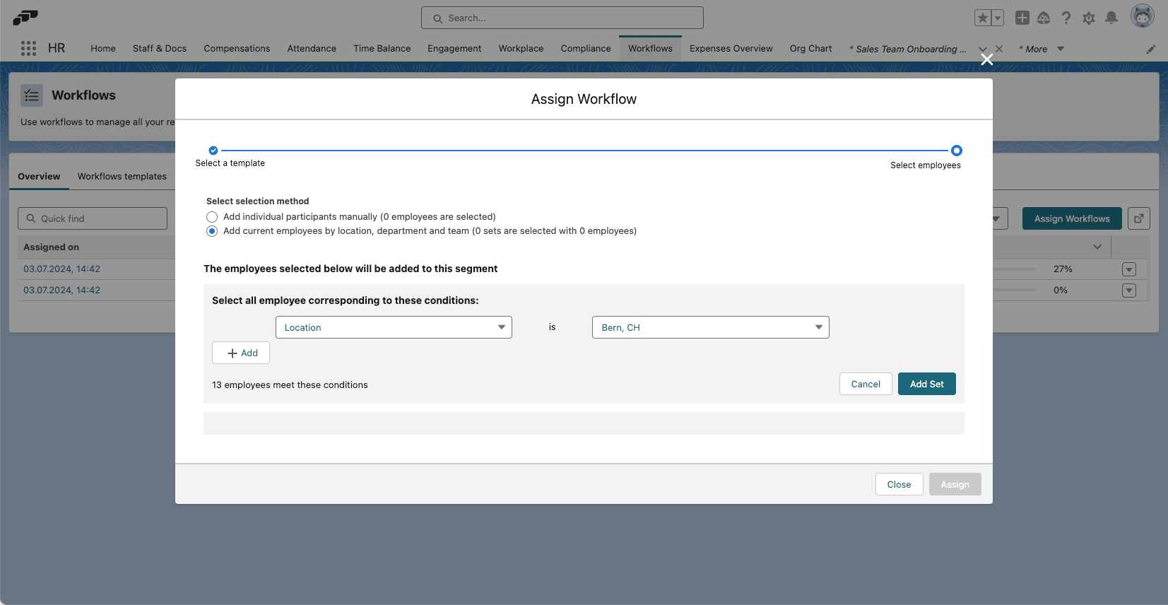 Workflow assigned to multiple employees