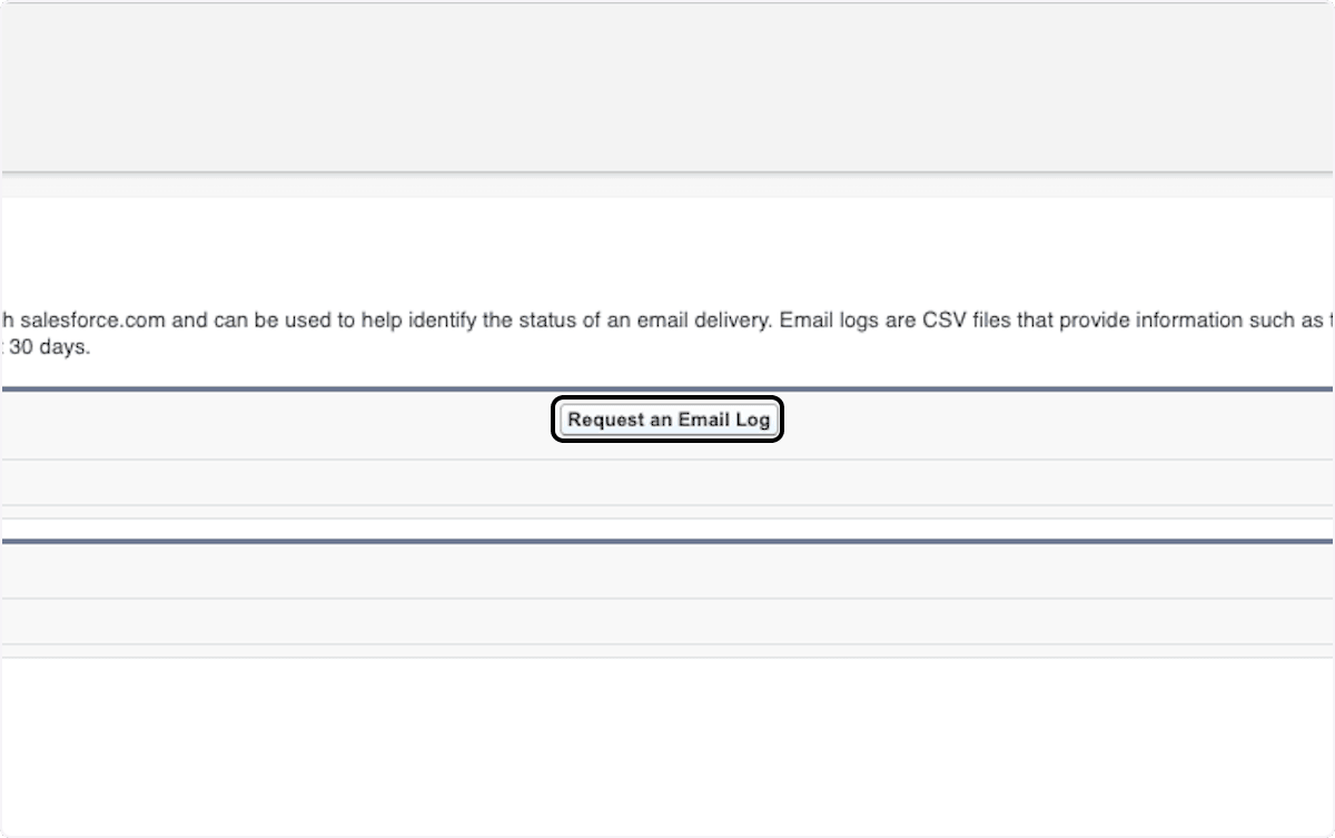 Request an Email Log action in Salesforce