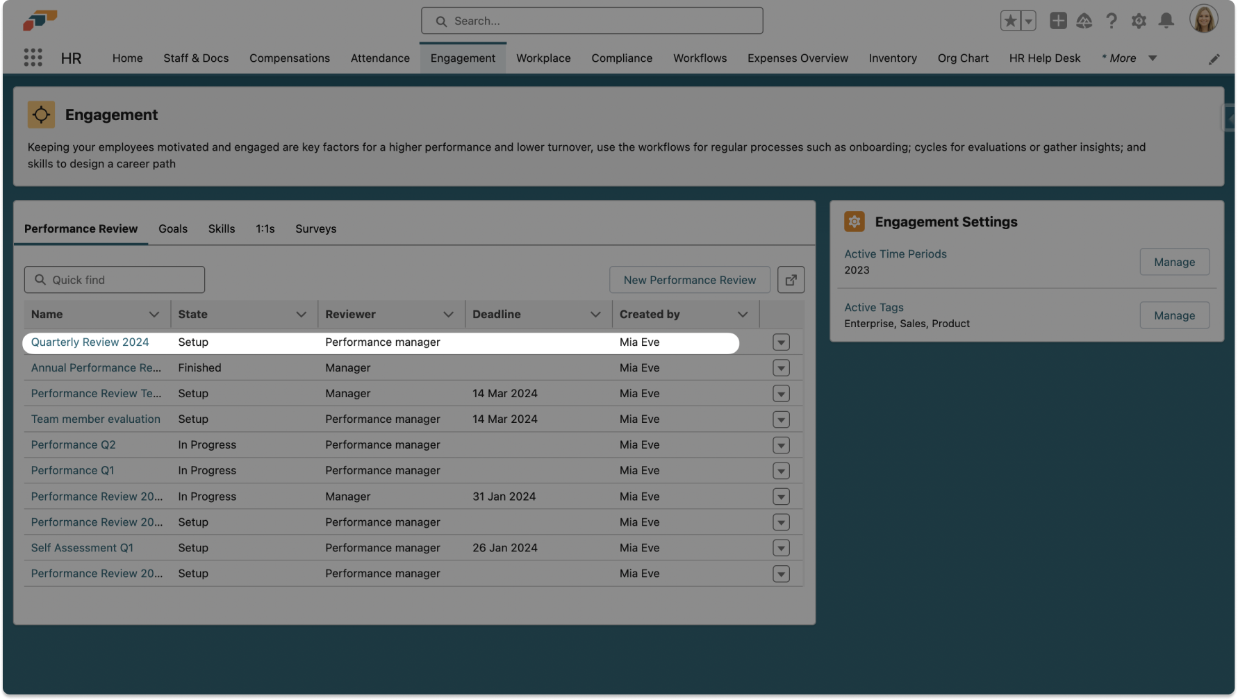 Engagement Performance Review