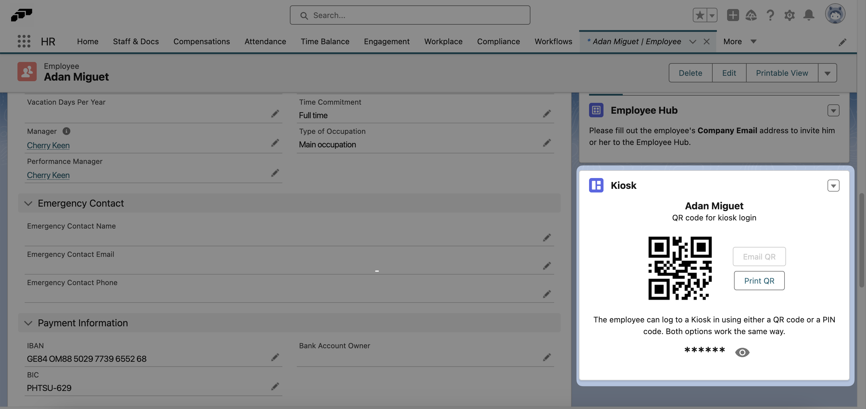 Save the PIN and securely share it with the employee