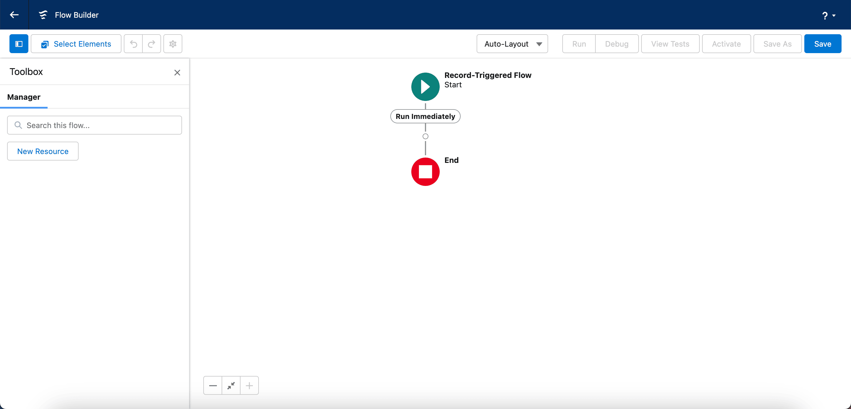 New Resource in the Flow Builder toolbox