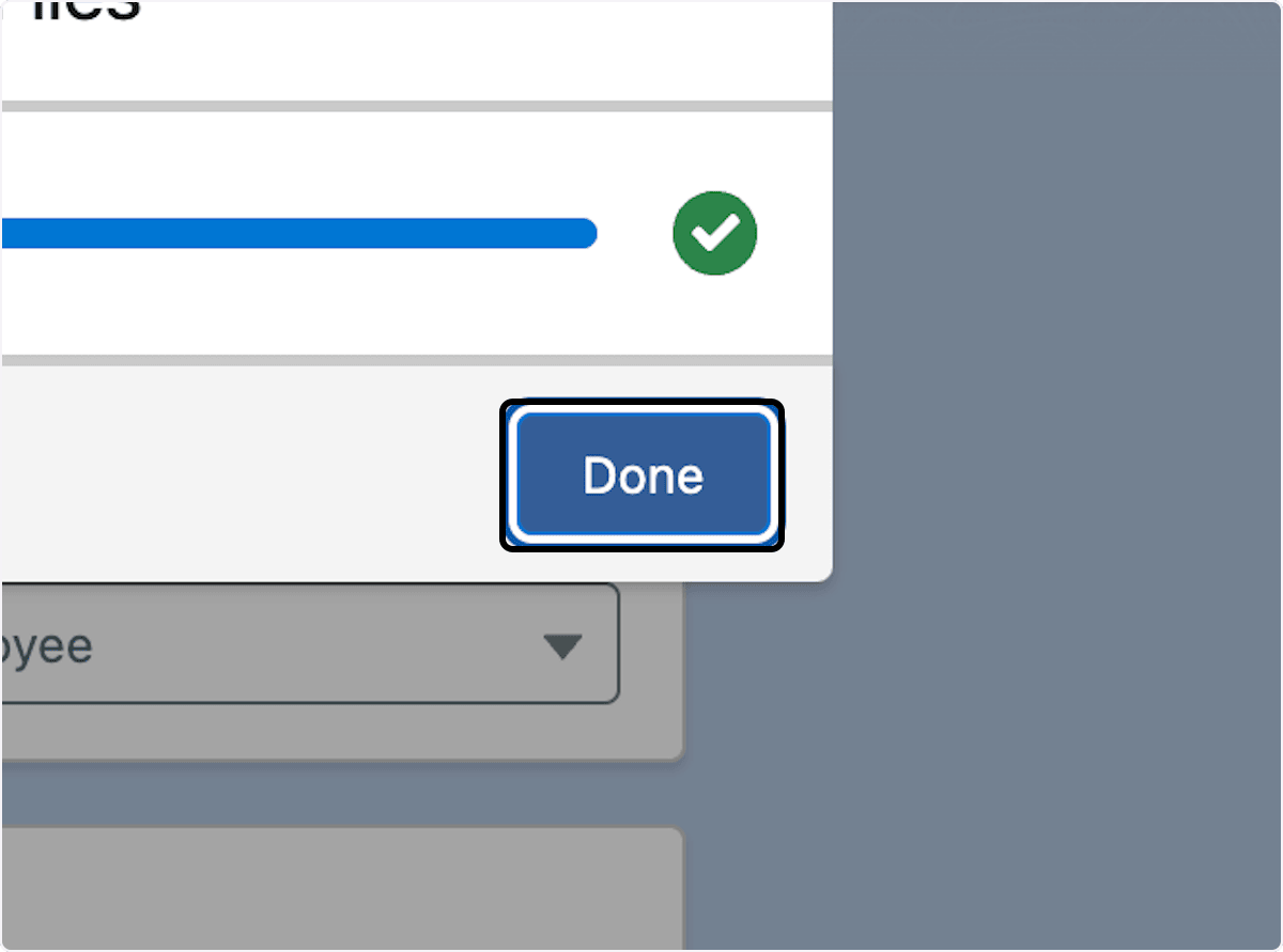 Completed file upload in Mass Employee Documents Upload
