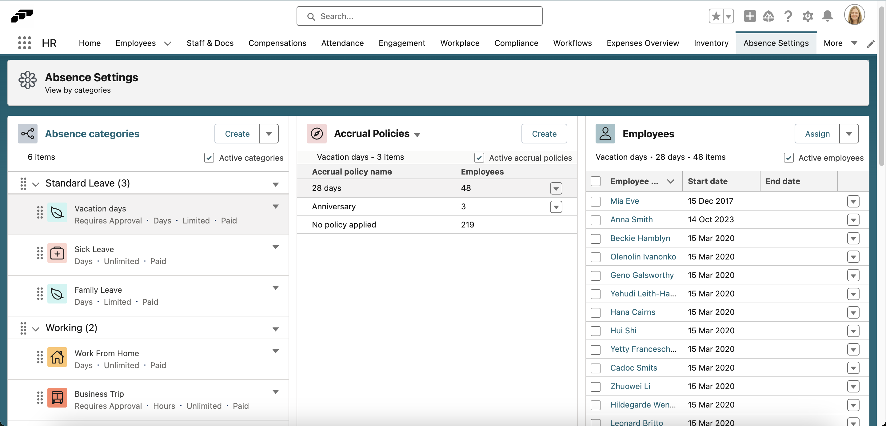 Create a new Accrual Policy from the Absence Settings page in flair