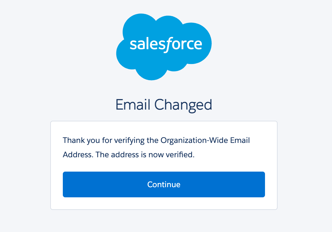 Continue action after organization-wide address verification