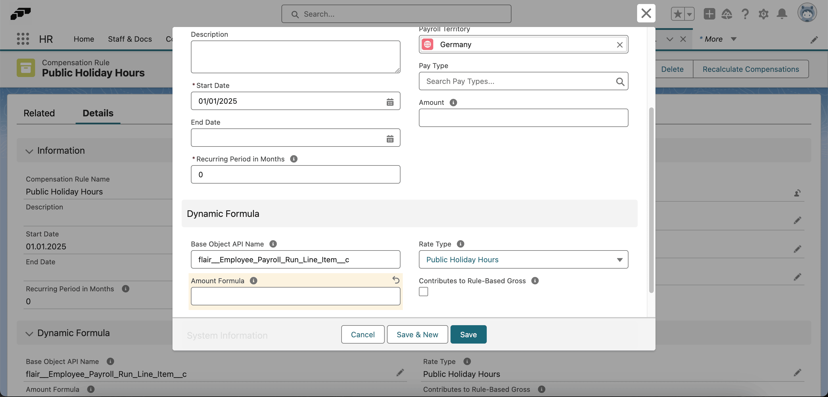 Base Entity API Name and Rate Type for a Payroll Run Rule