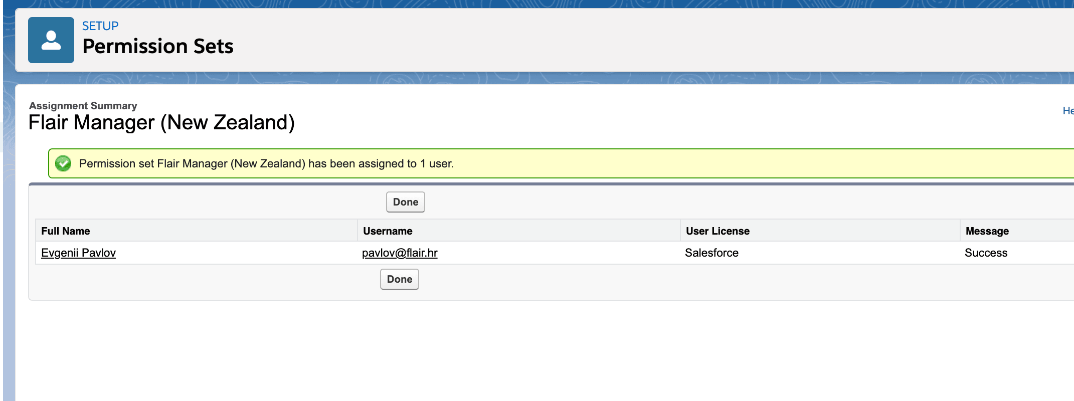 Users assigned to the legislation permission set