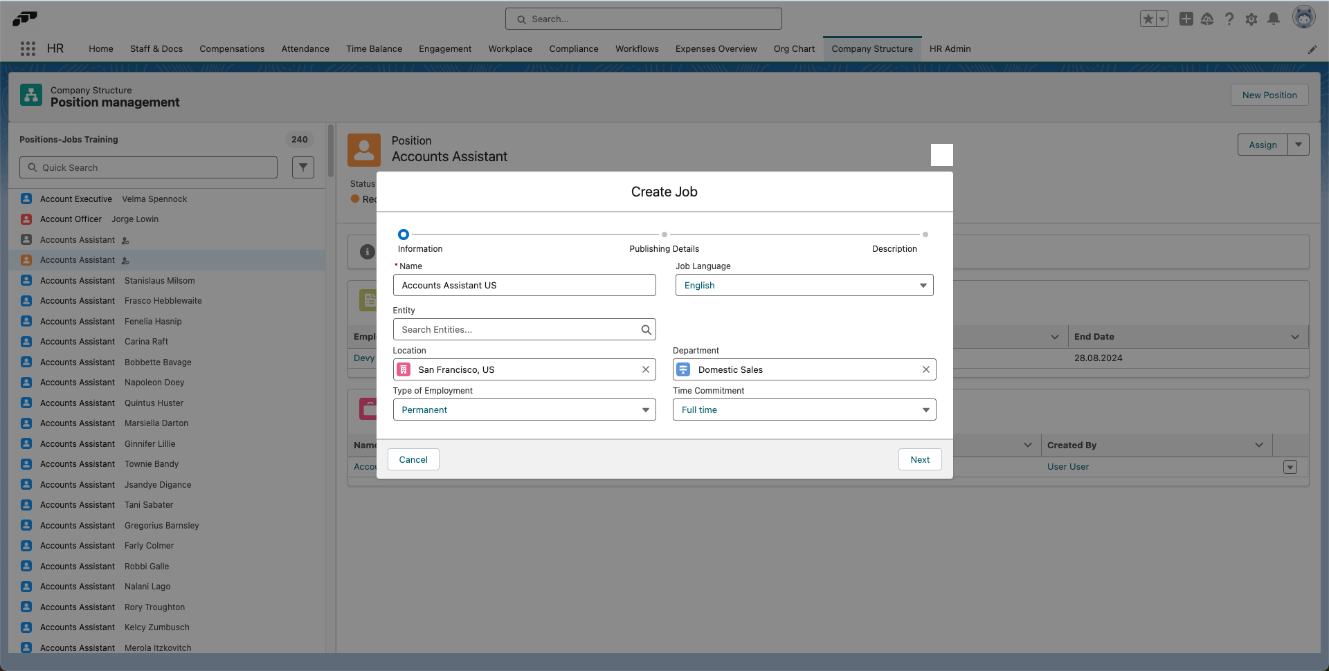 Create a new associated job