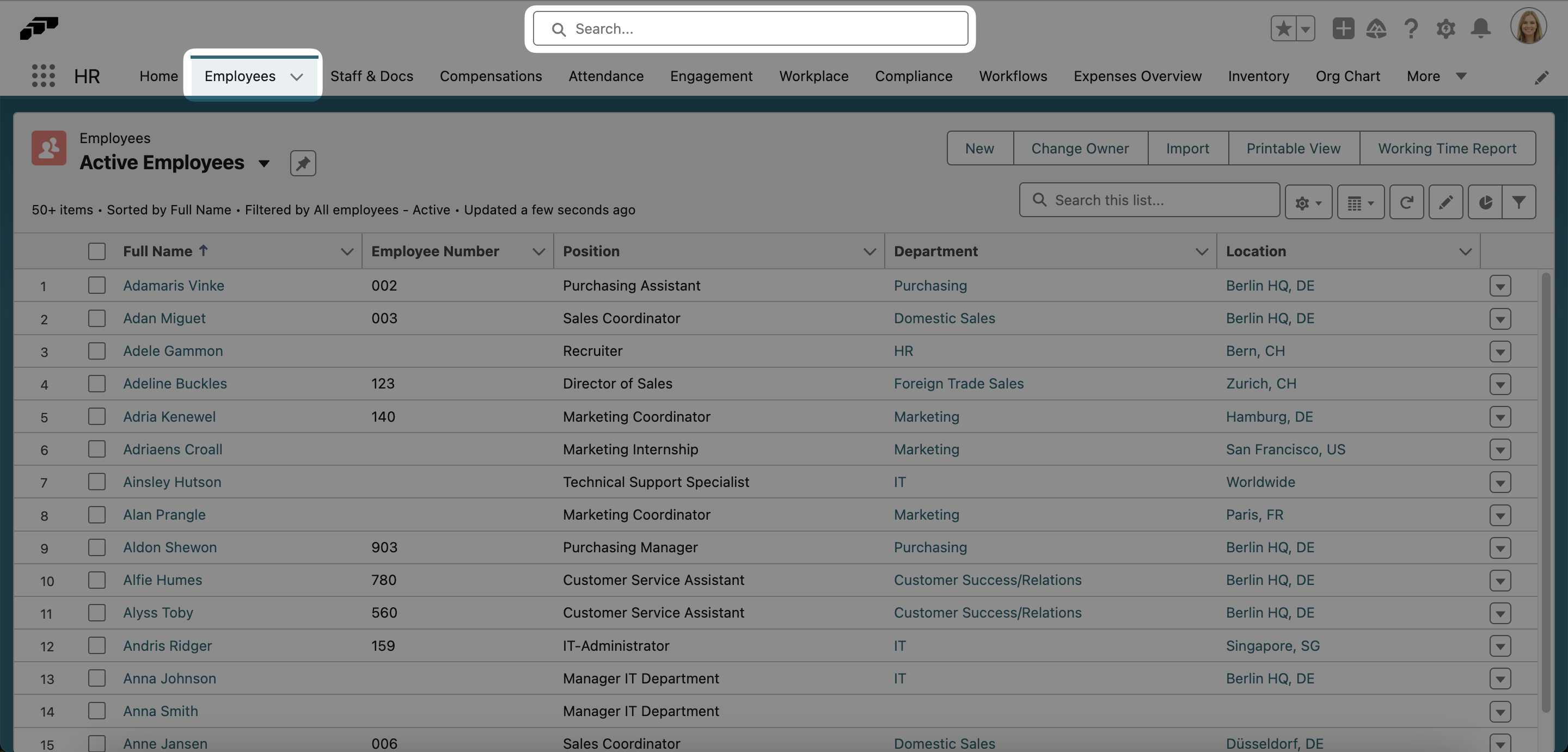Find employees in Salesforce for whom you want to enable project time tracking