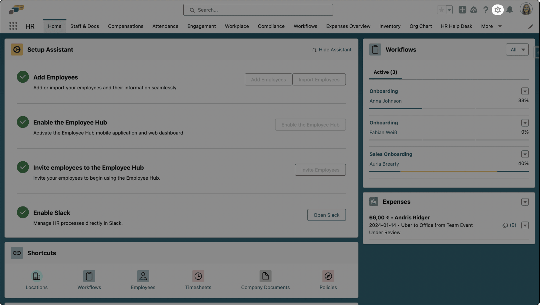 Salesforce Setup option in the gear menu