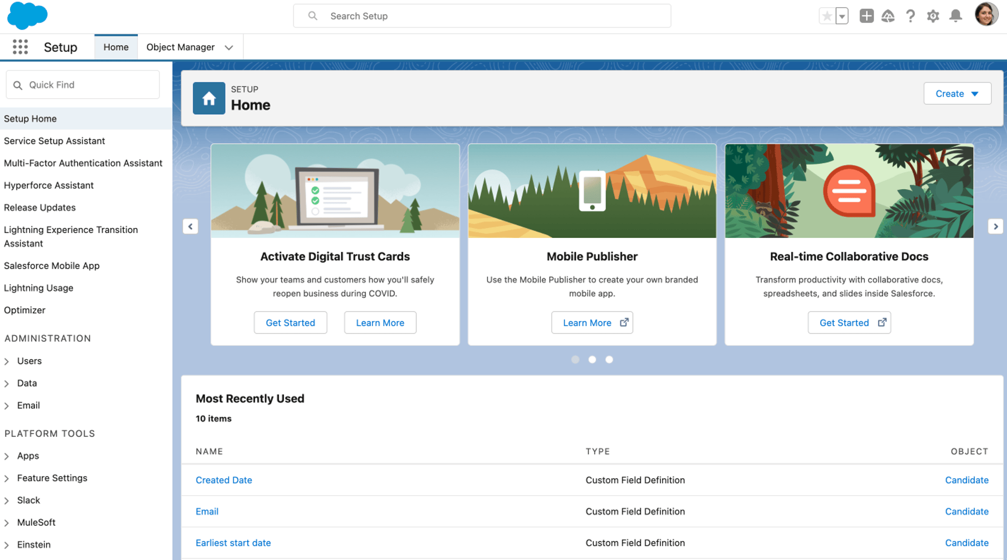 Salesforce Setup portal