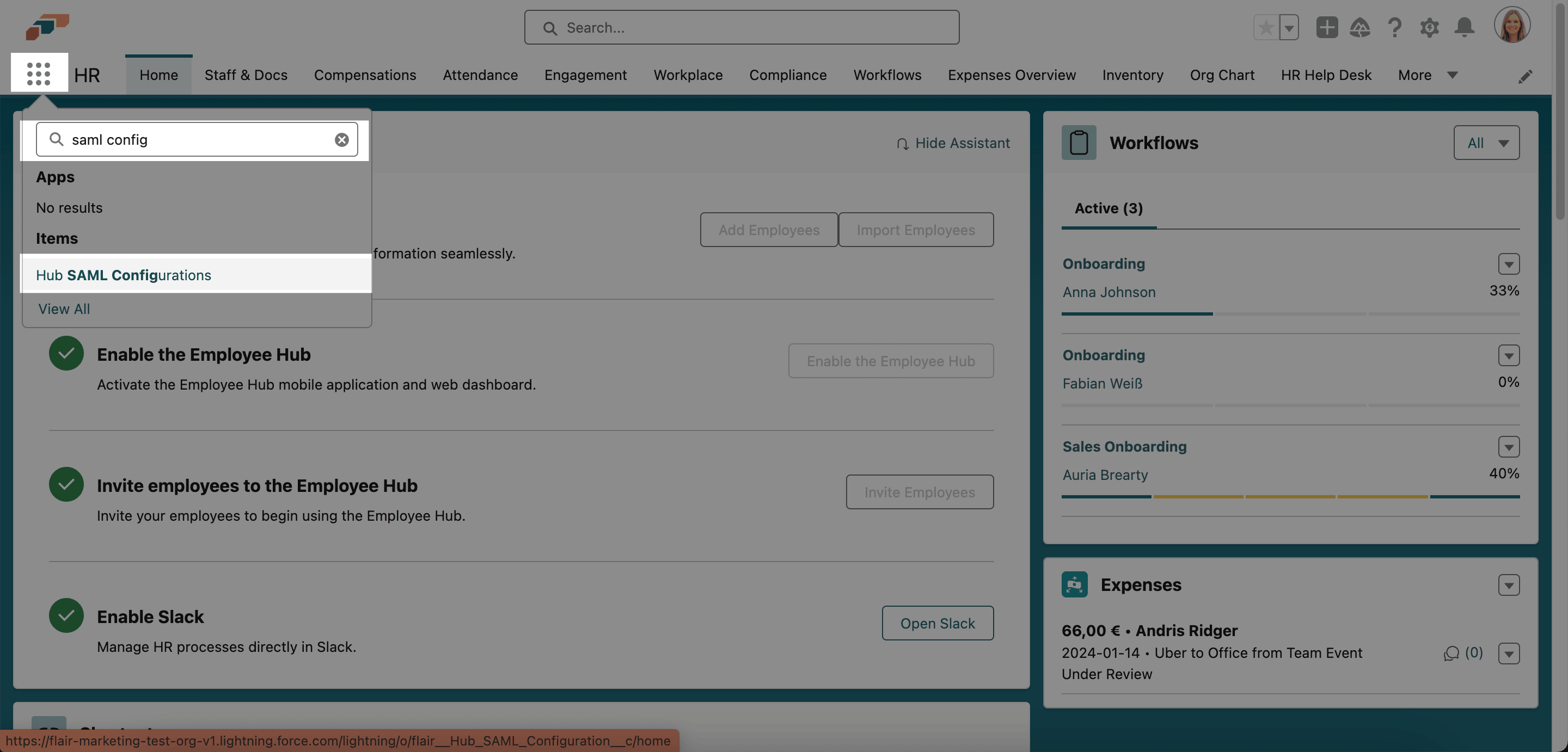 Hub SAML Configurations in the Salesforce App Launcher