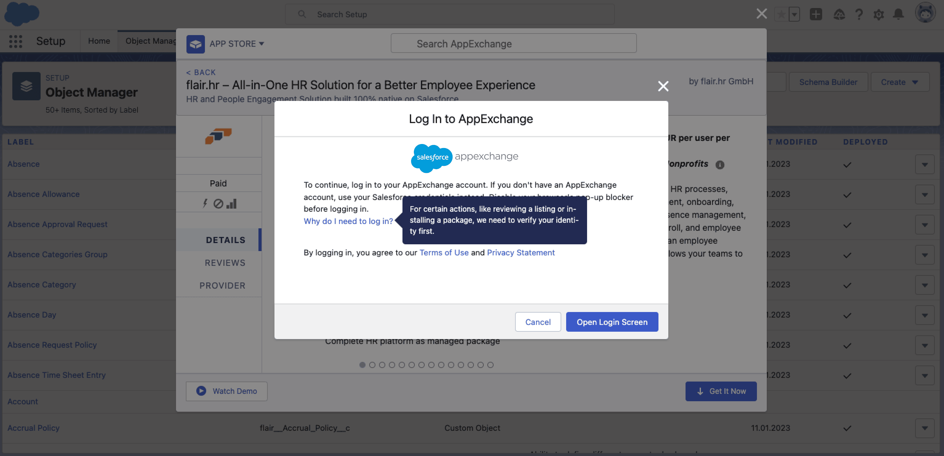 Autorisierungsfehler während einer Salesforce-AppExchange-Installation