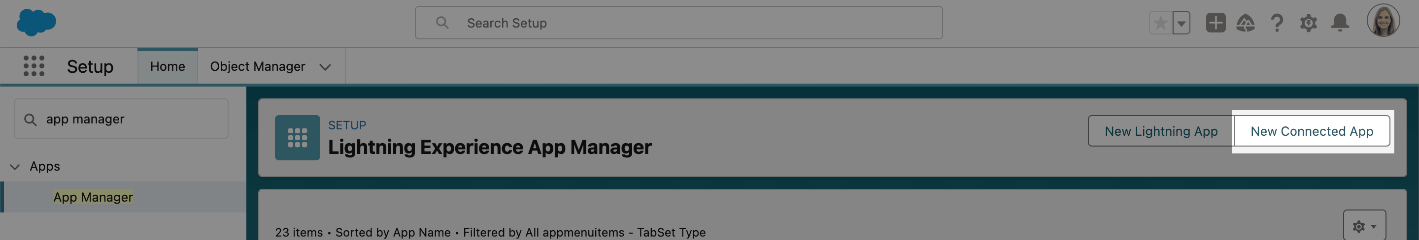 Schaltfläche New Connected App in SAML-SSO mit Salesforce konfigurieren