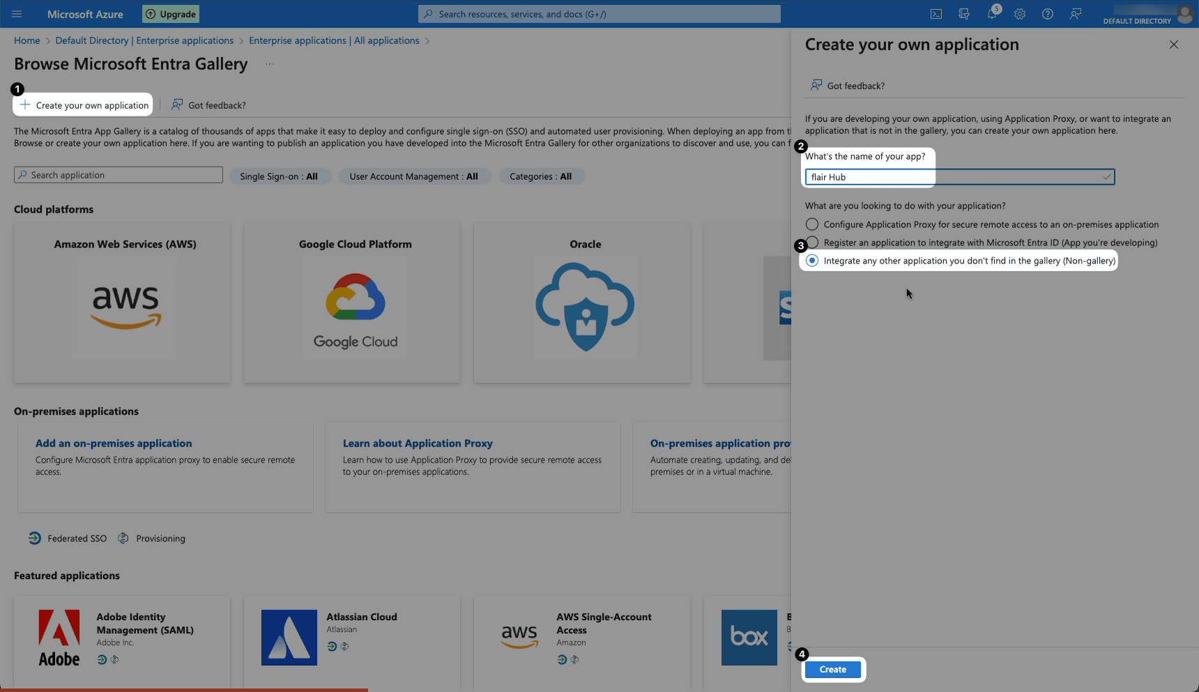 Ansicht Erstellen einer Azure-SSO-App für SAML-SSO mit Microsoft Entra ID konfigurieren, Schritt 5