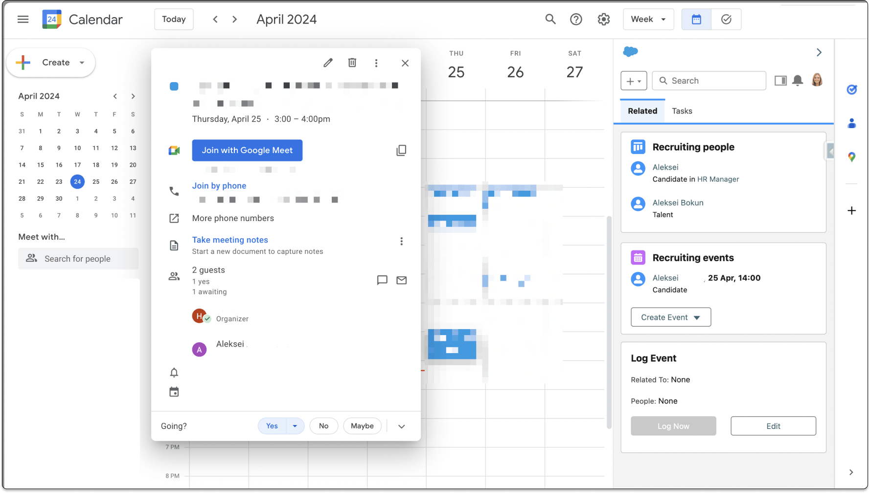 Create Event in der Salesforce-Inbox-Erweiterung