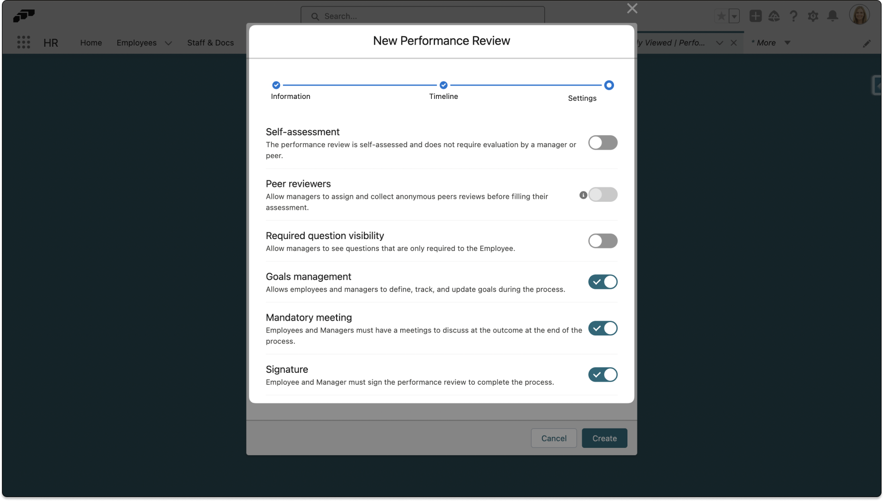 Create Performance Review