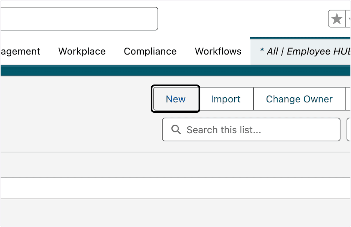 Aktion New für ein Employee Hub Feature-Set