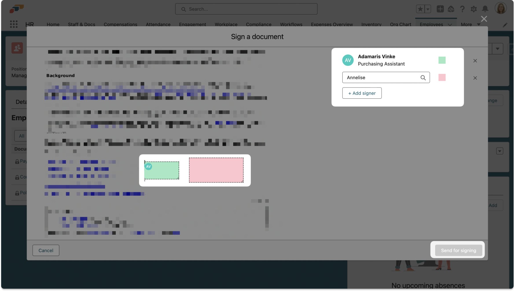Pop-Up Box E-Signing
