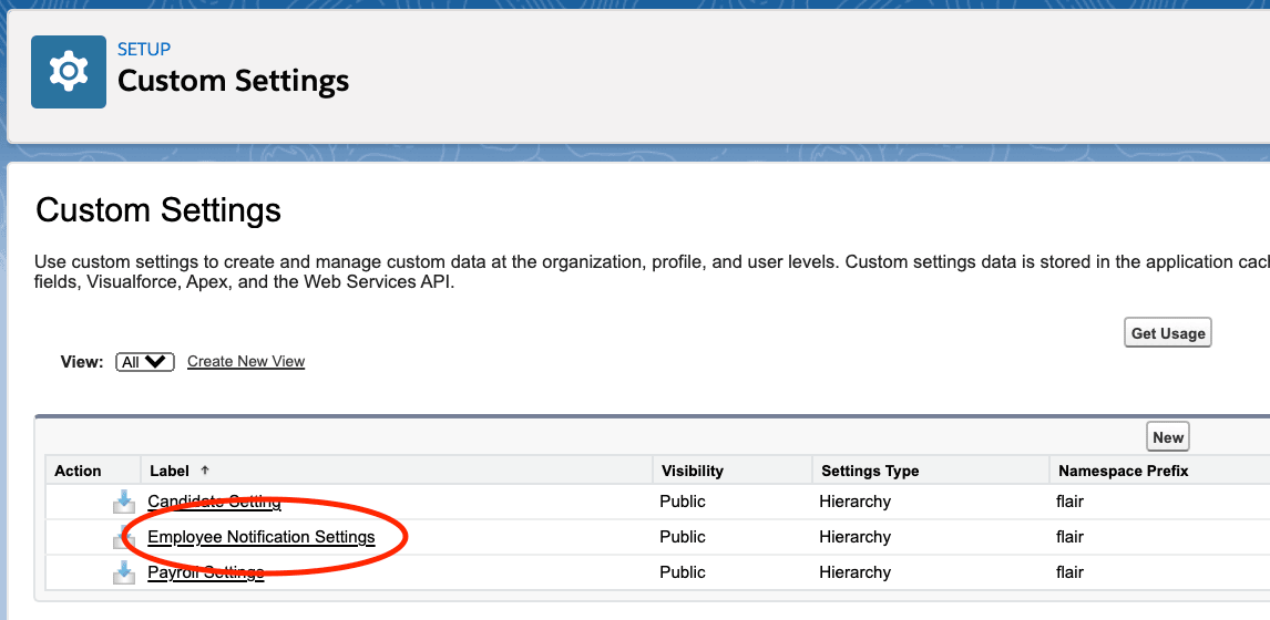 Suche nach Custom Settings für einen Benachrichtigungsabsender