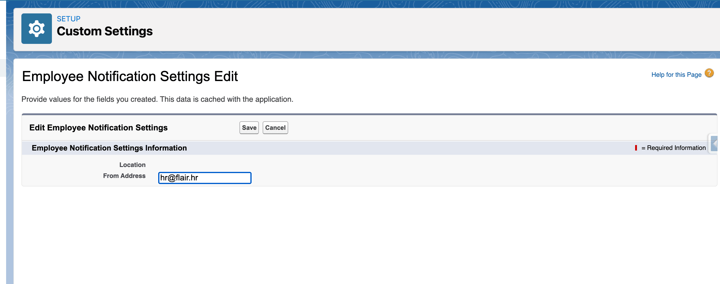 Organisationsweite Absenderadresse in Employee Notification Settings