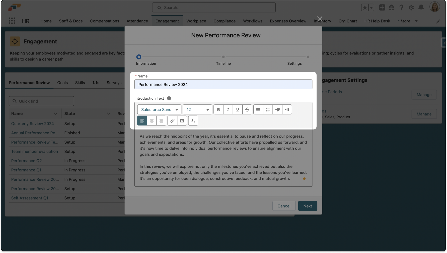 Performance Review Name
