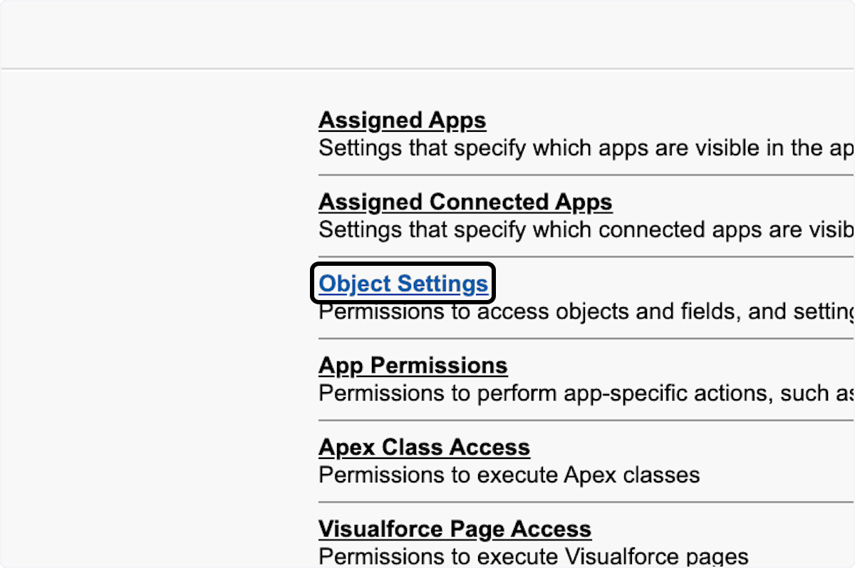Object Settings im Inventory Manager Permission Set
