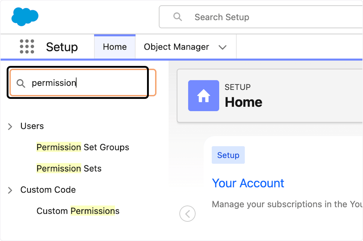 Suche nach Permission für ein Inventory Manager Permission Set