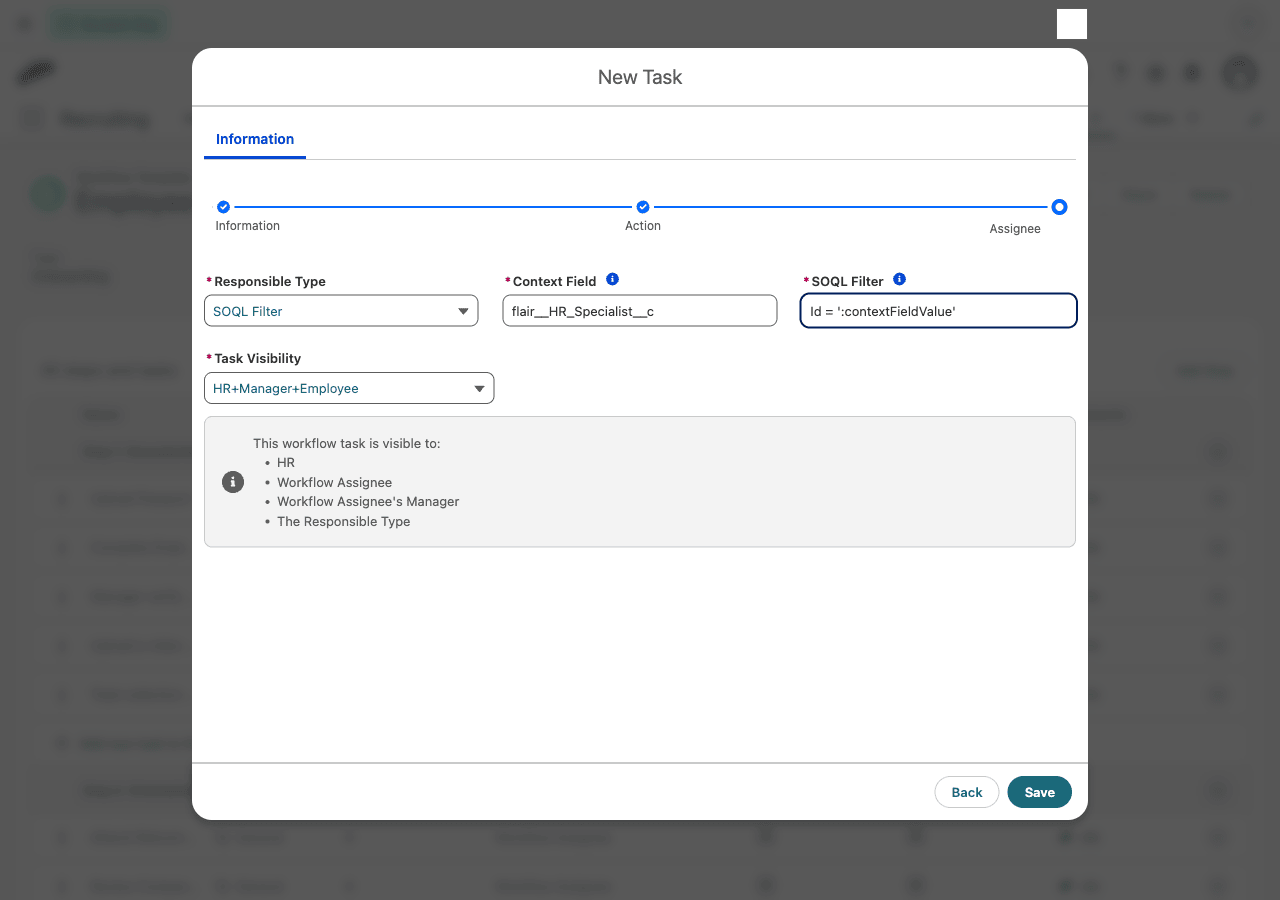SOQL Filter und Context Field im Empfänger-Schritt