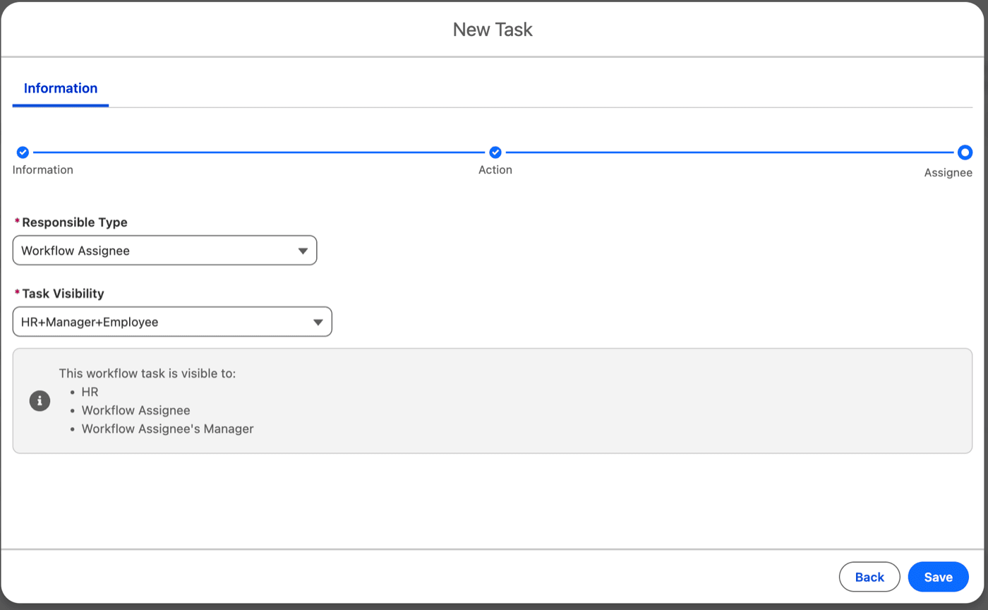 Responsible Type und Task Visibility im Schritt Assignee
