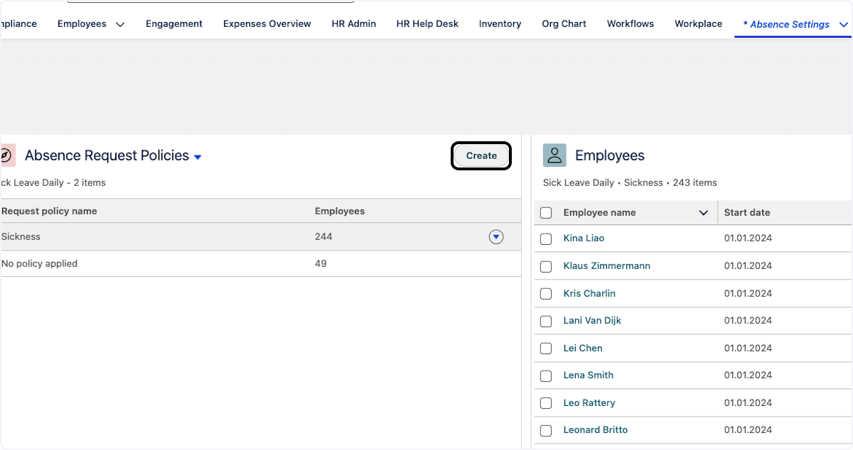 Klicken Sie auf Create