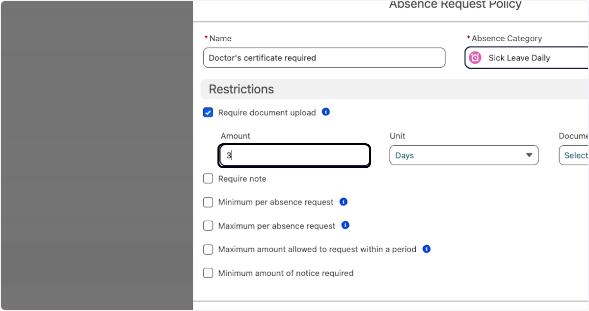 Wählen Sie die Anzahl der Tage aus