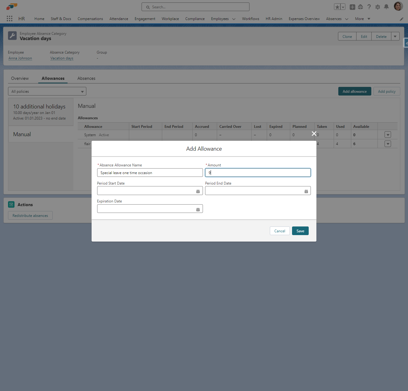 Wählen Sie die Anzahl der Tage aus, die Sie hinzufügen möchten.