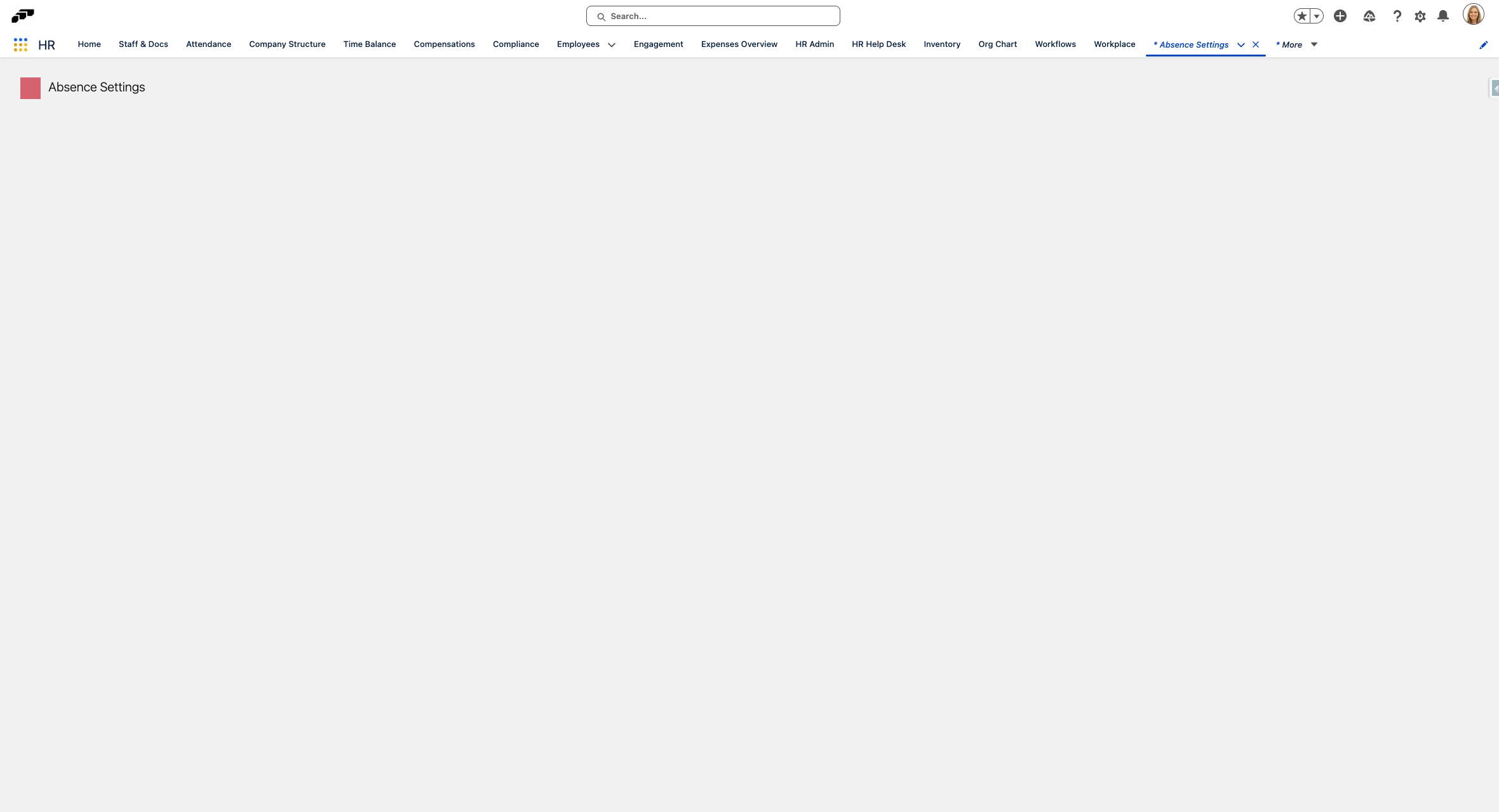 Geben Sie "absence settings" ein