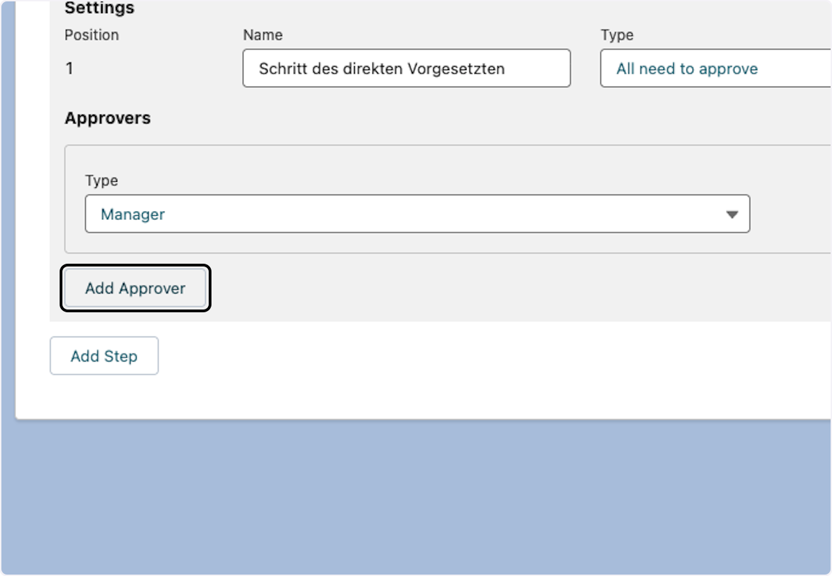 Add another Approver