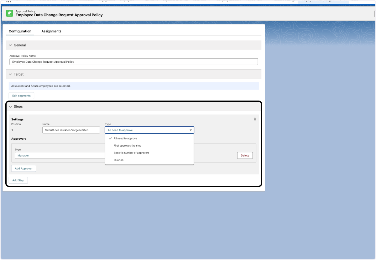 Change step Name and Type