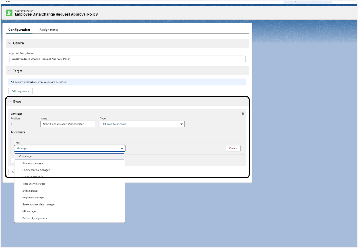 Configure Approver type