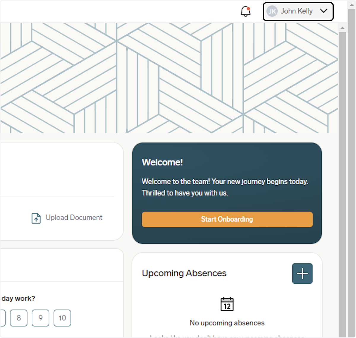 Click on your name in the top right corner of your Employee Hub.
