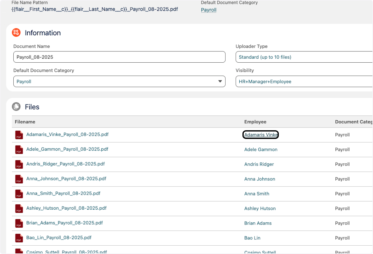 Click on any employee