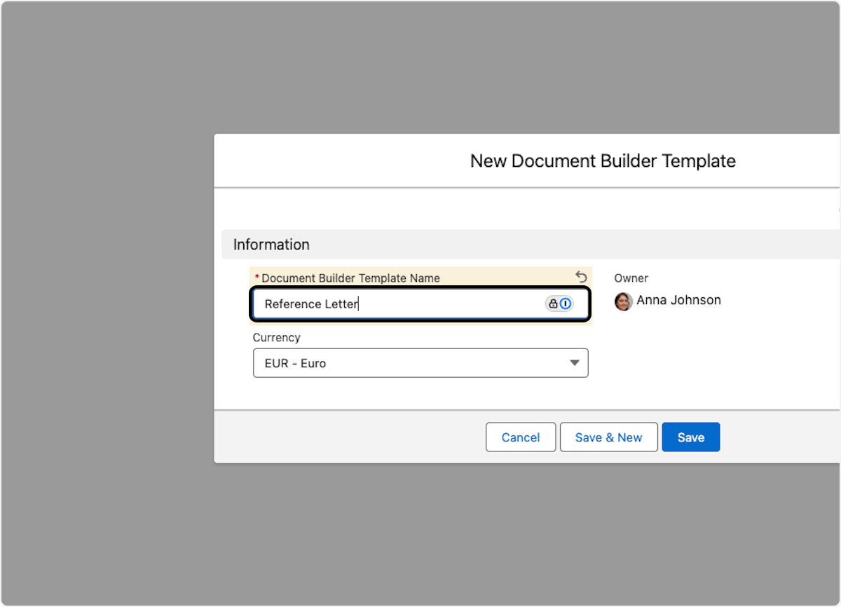 Give template a name