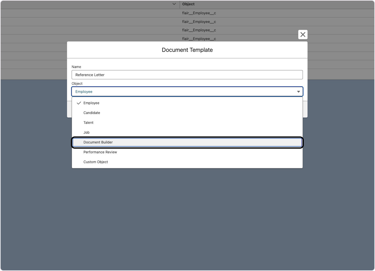 Select Document Builder