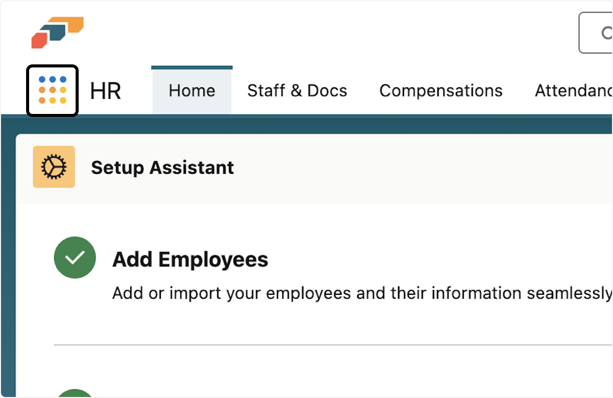Click on App Launcher