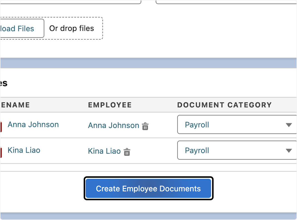 Click on Create Employee Documents