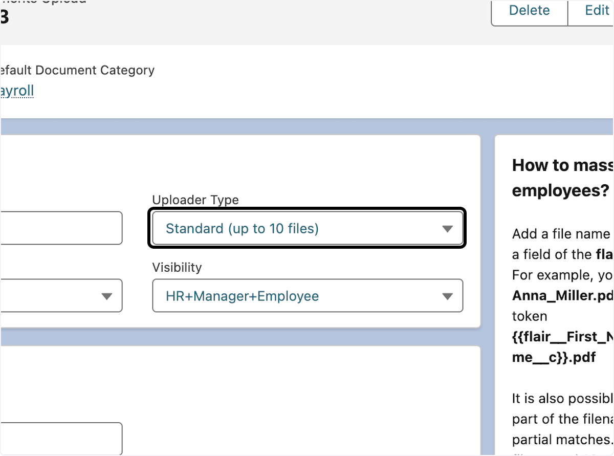 Click on Uploader Type