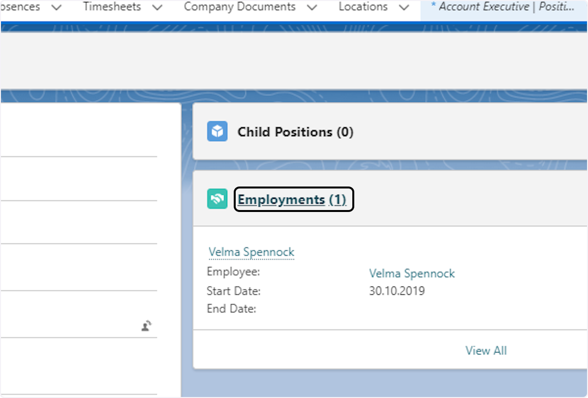Click on Employments…